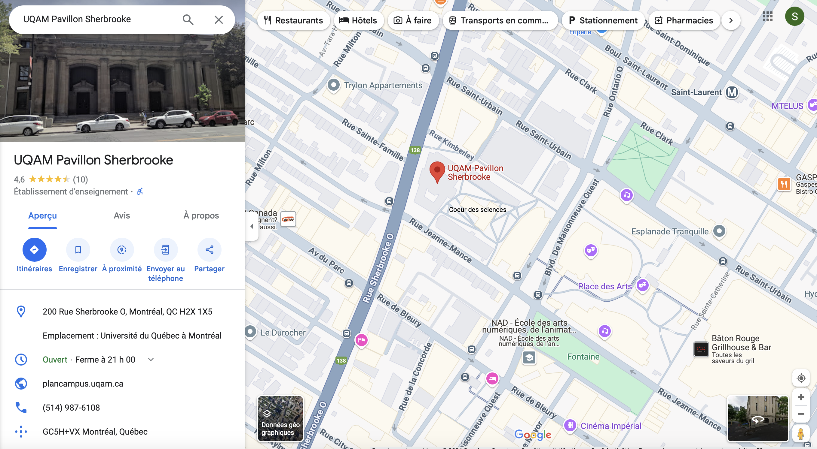 Campus map with locations on campus for SAC